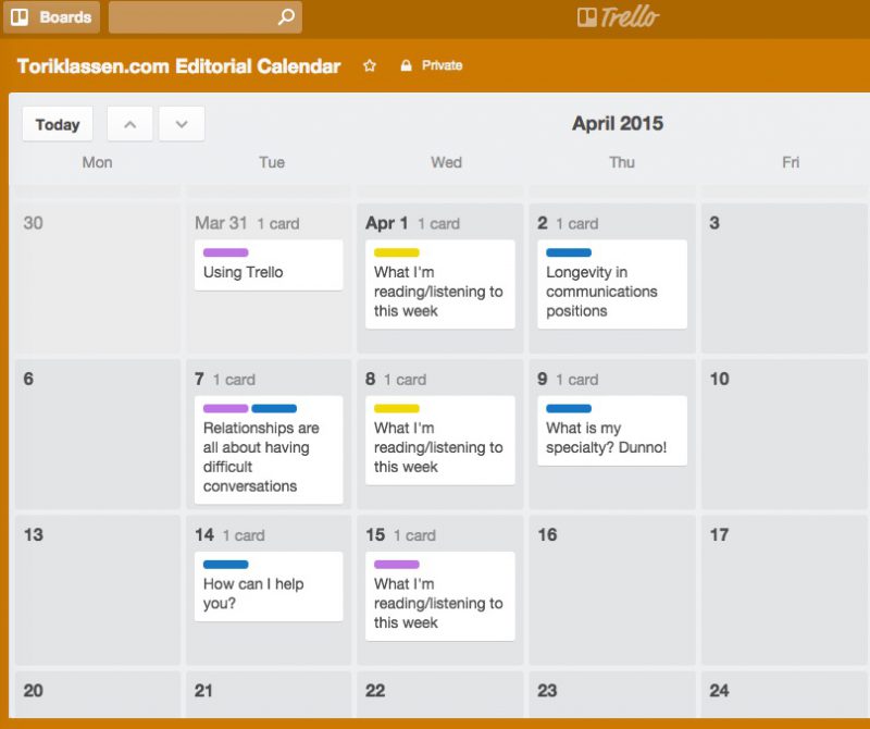 Creating a Detailed Multiclient Content Calendar with Trello