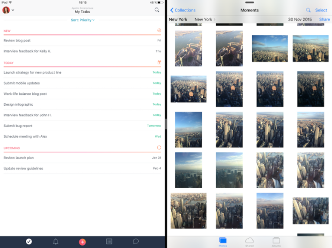 asana ios split view