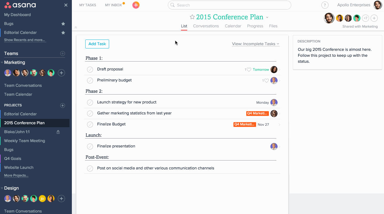 Asana Tips Archive Projects, Complete Overdue Tasks and Divide Tasks