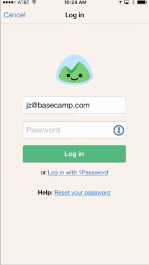 basecamp for mac wants login