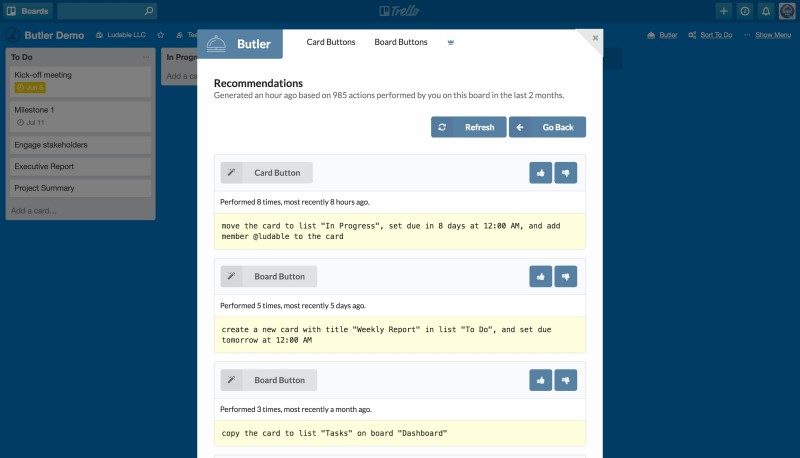 trello butler recommendations