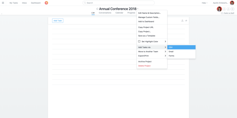Asana Introduces the CSV Importer Feature