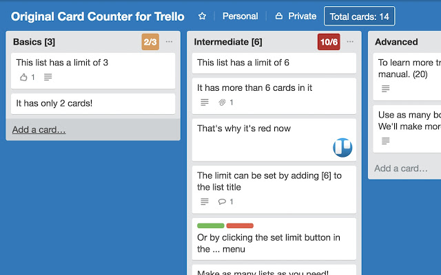 Grid Layout for Trello