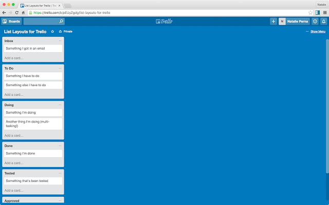 Grid Layout for Trello