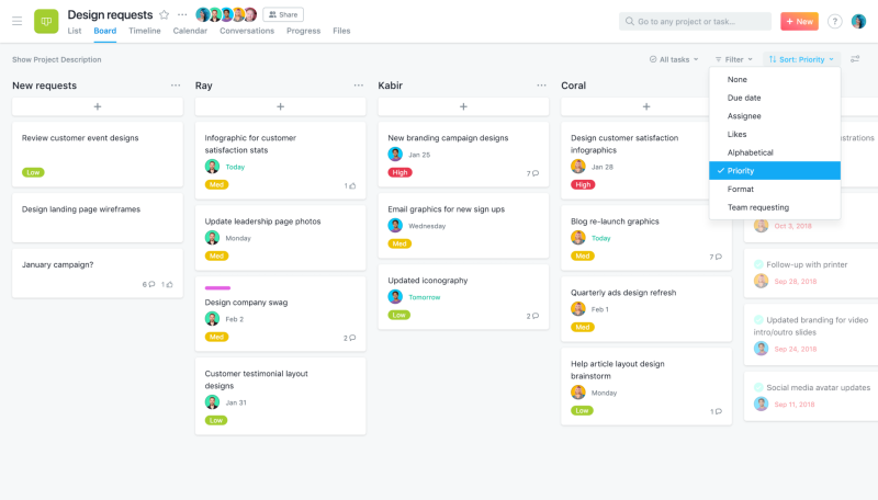 Asana Announces New Board Sorting and Filtering Features