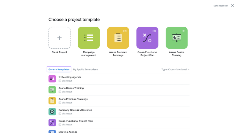 Asana launches project templates gallery new templates added