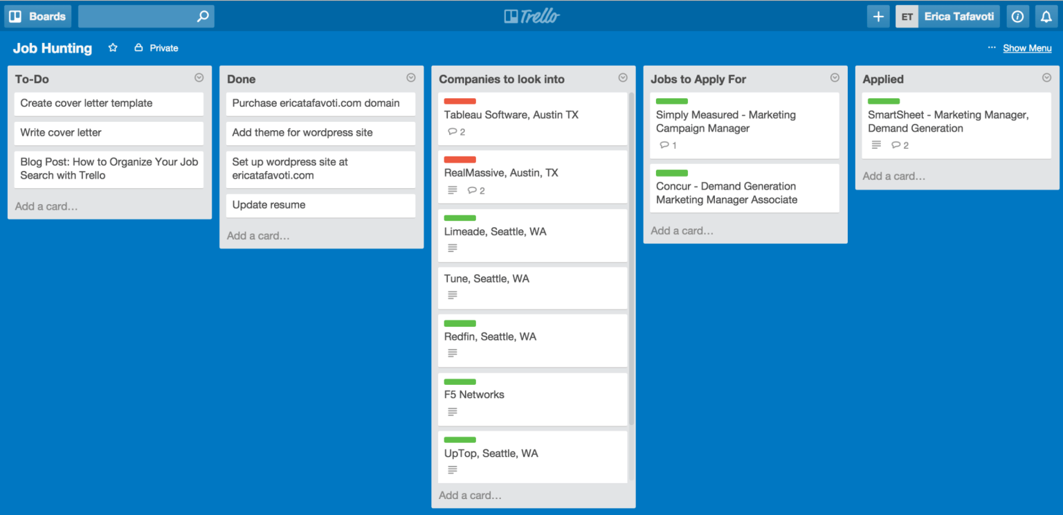 How To Use Trello While Seeking A New Job