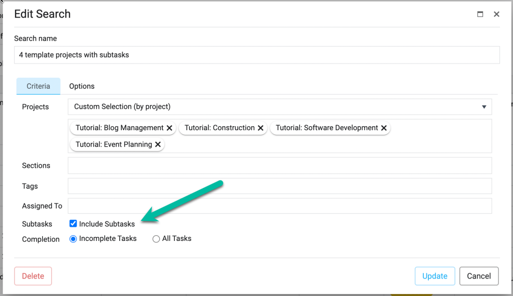 Asana: Include subtasks for better reporting and exporting